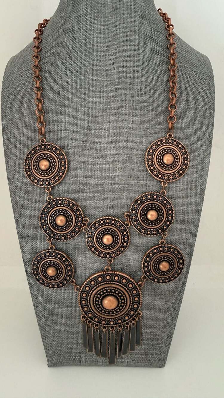 Modern Medalist Copper Necklace